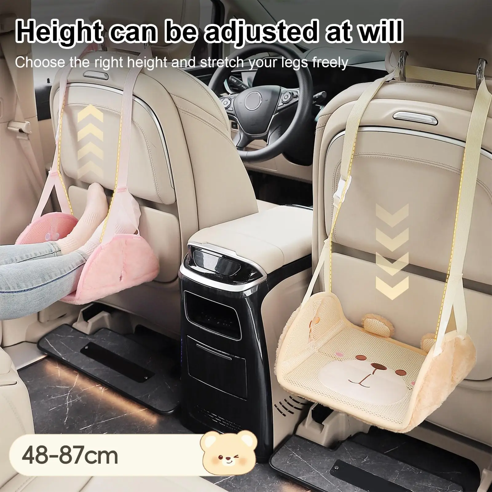 Car Child Leg Rest Auto Car Rear Seat Support Footrest Adjustable Adult Long-Distance Footrest For Adults Elderly Passenger