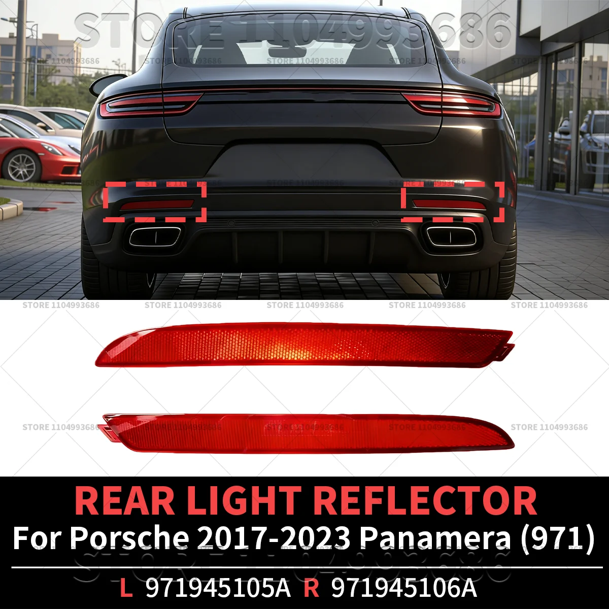 

For Porsche 2017 2018 2019 2020 2021 2022 2023 Panamera 971 Rear Light Reflector OEM 971945105A 971945106A 971945106C 971945105C