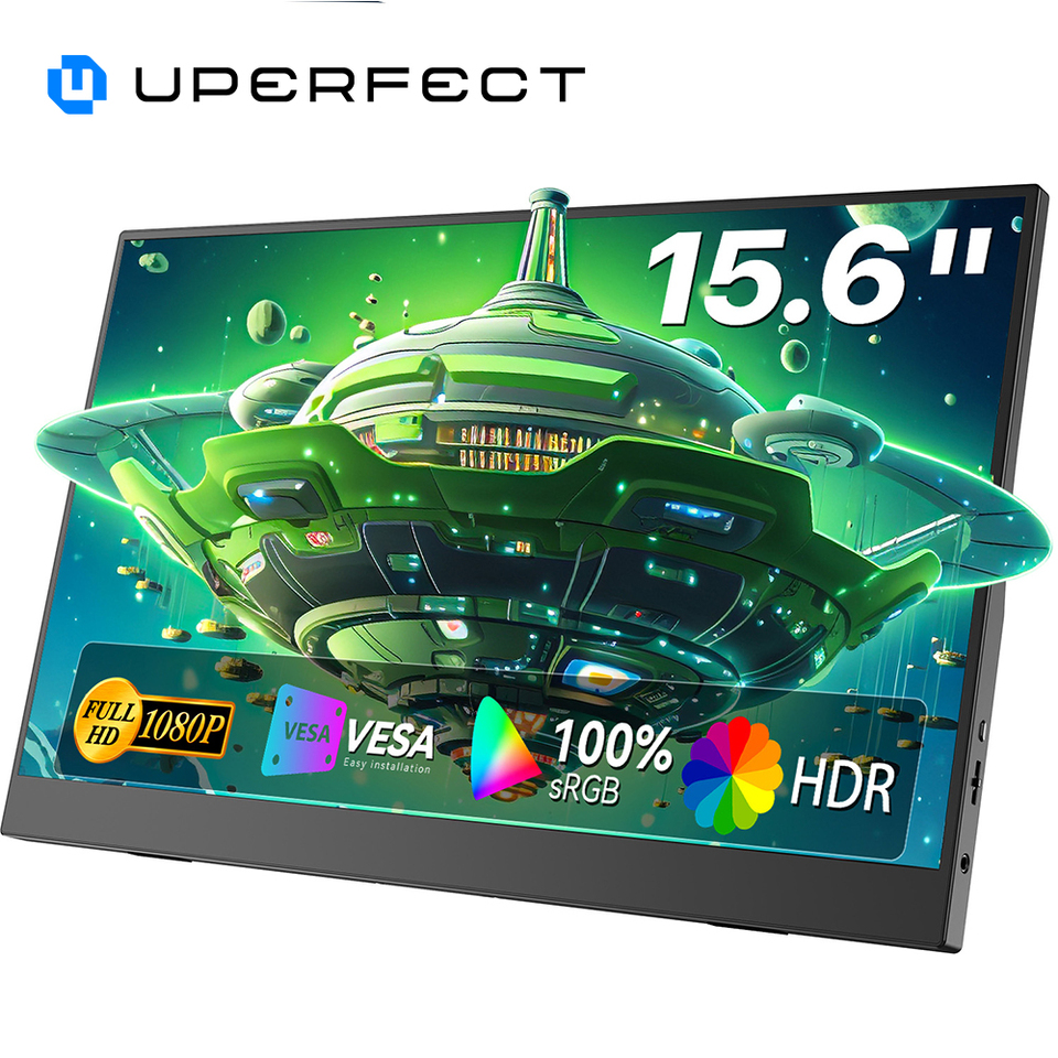  UPERFECT 15.6“ LCD Monitor Portable Ultrathin 1080P IPS FHD USB Type C Dispaly For Laptop Phone XBOX Switch PS5 Gaming Screen 