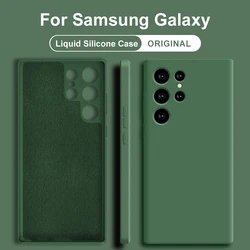 Original Liquid Silicone Case For Samsung Galaxy S23 S22 S21 Ultra Plus S20 Fe A53 A52 Shockproof Cases Cover Phone Accessories