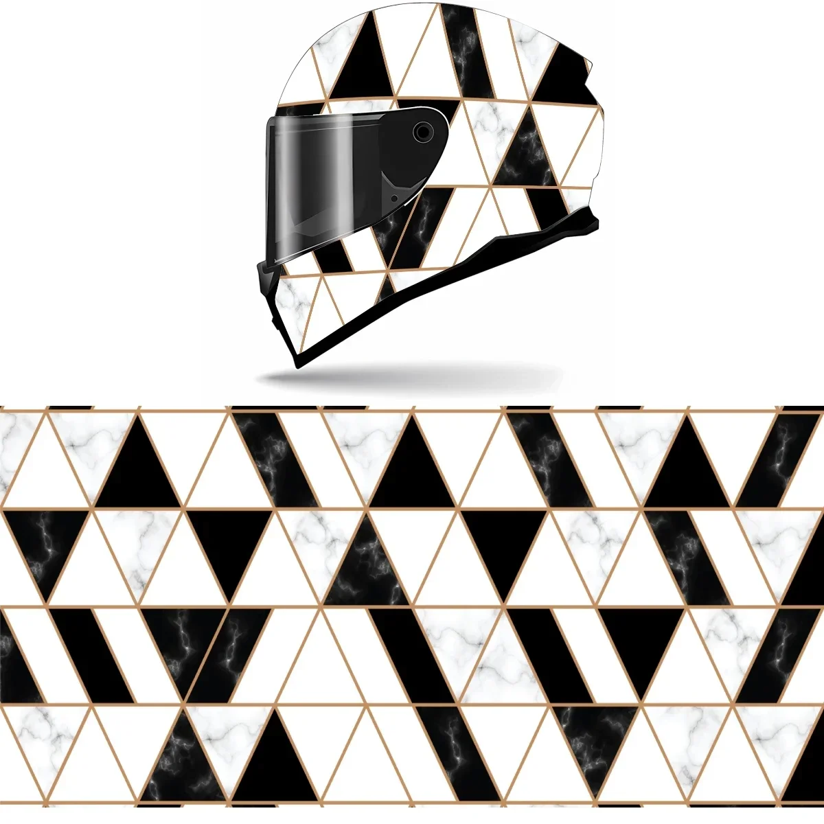 

Multicolored Triangle Geometric Full Helmet Wrap Sticker Motorcycle Helmet Racing Graphic Decal Vinyl Wrap Helmet Decor Sticker