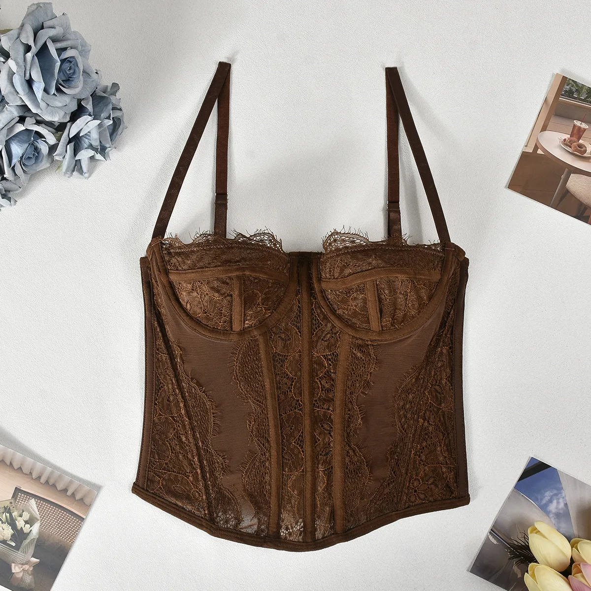 D1245 Top a tubo moda Abbigliamento donna Intimo Pizzo Sexy Shapewear Moda Canotta Top per capispalla Abiti sexy