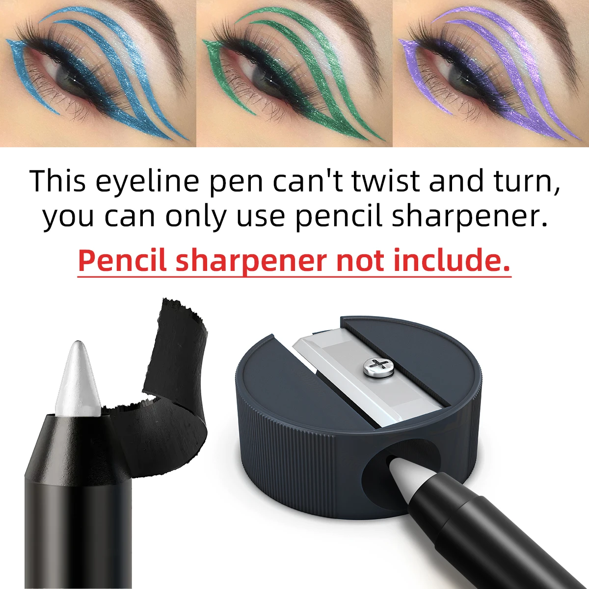 Stylo Eyeliner coloré, bâton Eyeliner métallique à paillettes nacrées et scintillantes, longue durée, imperméable, blanc et noir, 1 pièce