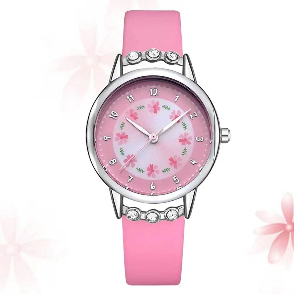 Waterproof Quartz Watch Pink Cartoon Wristwatch Adjustable Comfortable Strap Fun Unique Design for Birthday Gift