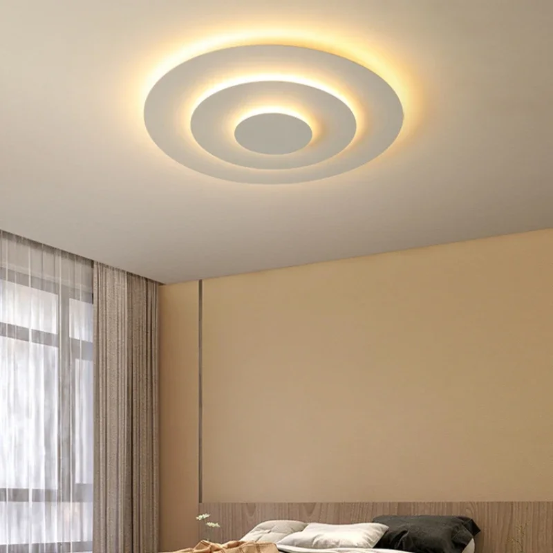 LED Ceiling Chandelier Nordic Simple Round Ceiling Lights Living Dining Room Bedroom Corridor Home Indoor Nordic Lamps Lighting