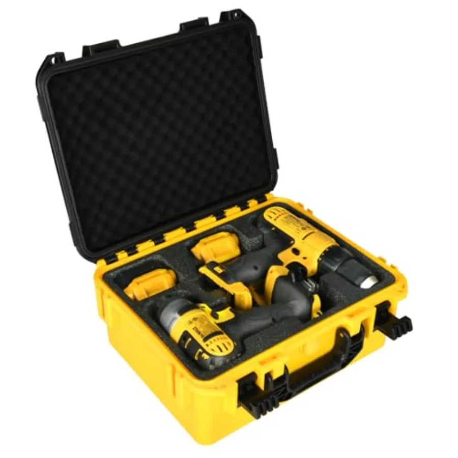 

Impact Drill Driver Case for Dewalt: Waterproof Tool Box for 20V MAX XR Brushless Drill and Impact Driver Combo Tool Bag for Co