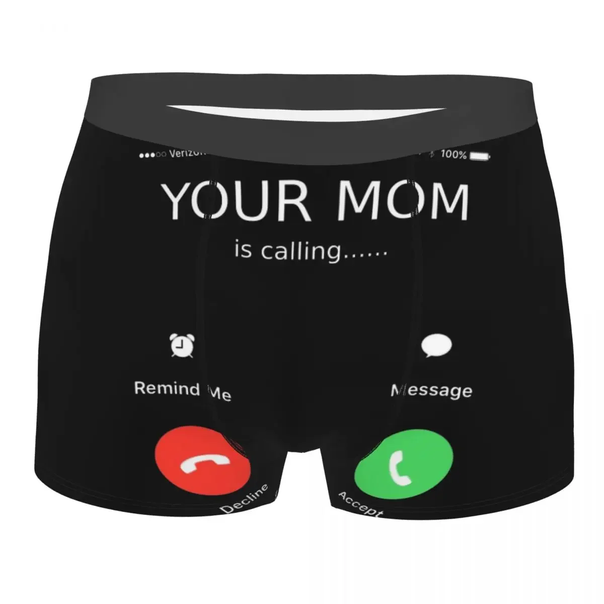 Humor Your Mom Is Calling Underpants Homme Panties Male Underwear Print Couple Sexy Set Calecon