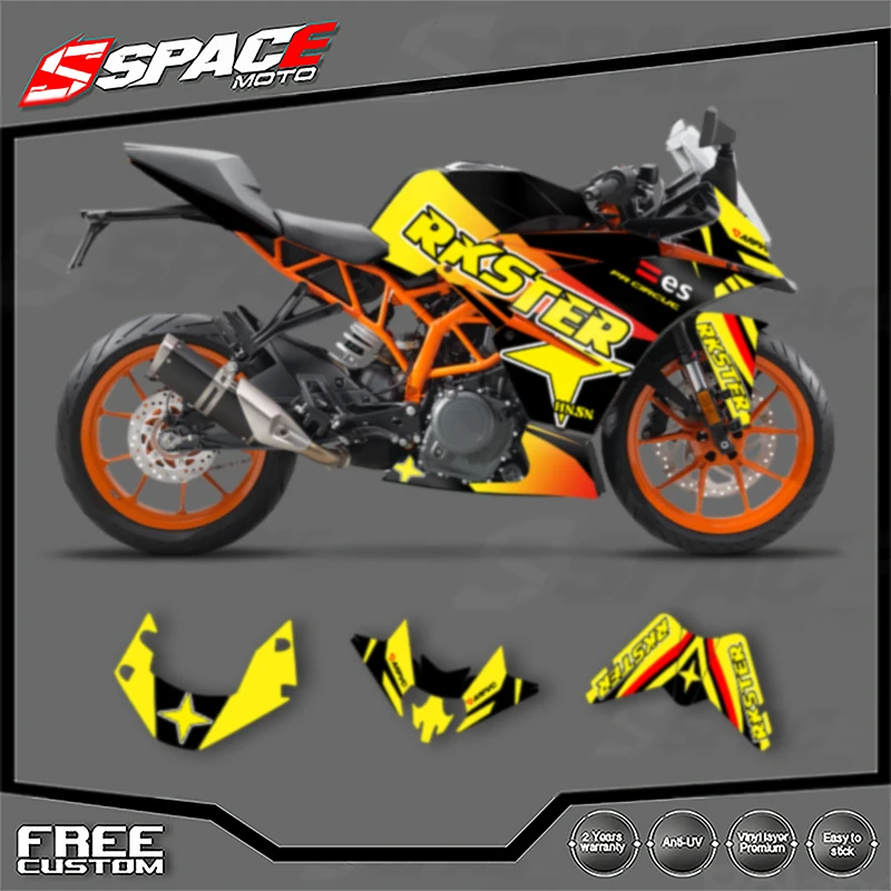 الفضاء مخصص للدراجات النارية الرسومات ل KTM 2017 2018 2019 2020 RC250 17-20 RC250 390 ملصقات مصورة أطقم 005