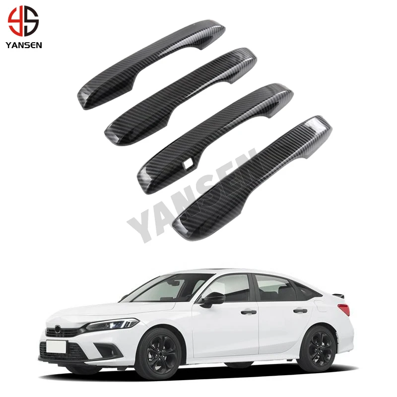 

For Honda Civic 11th Gen 2022 2023 Exterior Accessories Carbon Fiber ABS Door Handle Protector Anti Scratch Cover Trim Sticker