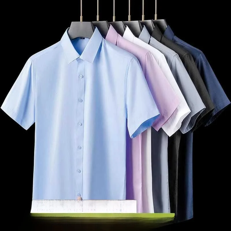 Low Price Ice Silk Short Sleeve Shirt Men's Premium Casual Thin Wear Resistant Dirty Sun Protection Outerwear Summer Fashion