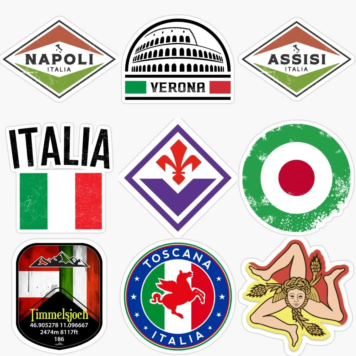 

Italia Flag Emblem Creative PVC Waterproof Stickers Accessories for Decorate Car Truck Bicycle Van Table Motorcycle Off-road
