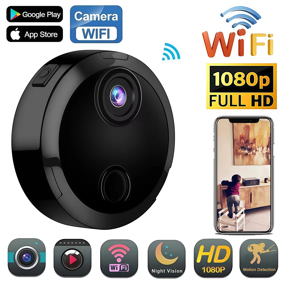 Mini HD 1080P Camera WiFi Wireless Video Surveillance Camera Night Vision Remote Smart Home Video Recorder Home Outdoor