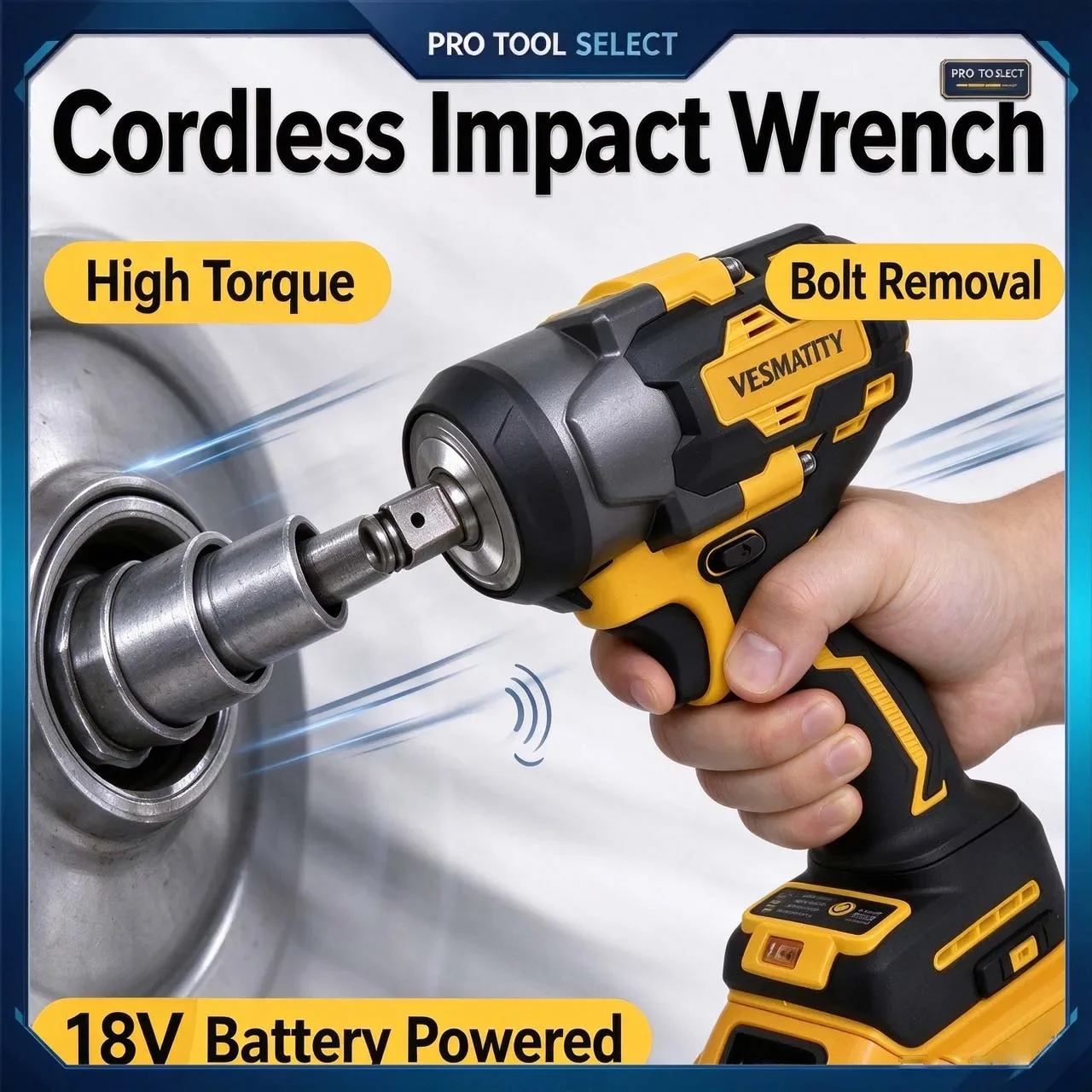 18V Cordless Impact Wrench 1/2 Inch Brushless High Torque Electric Wrench Rechargeable Lithium Power Tool For Auto Repair Bolt