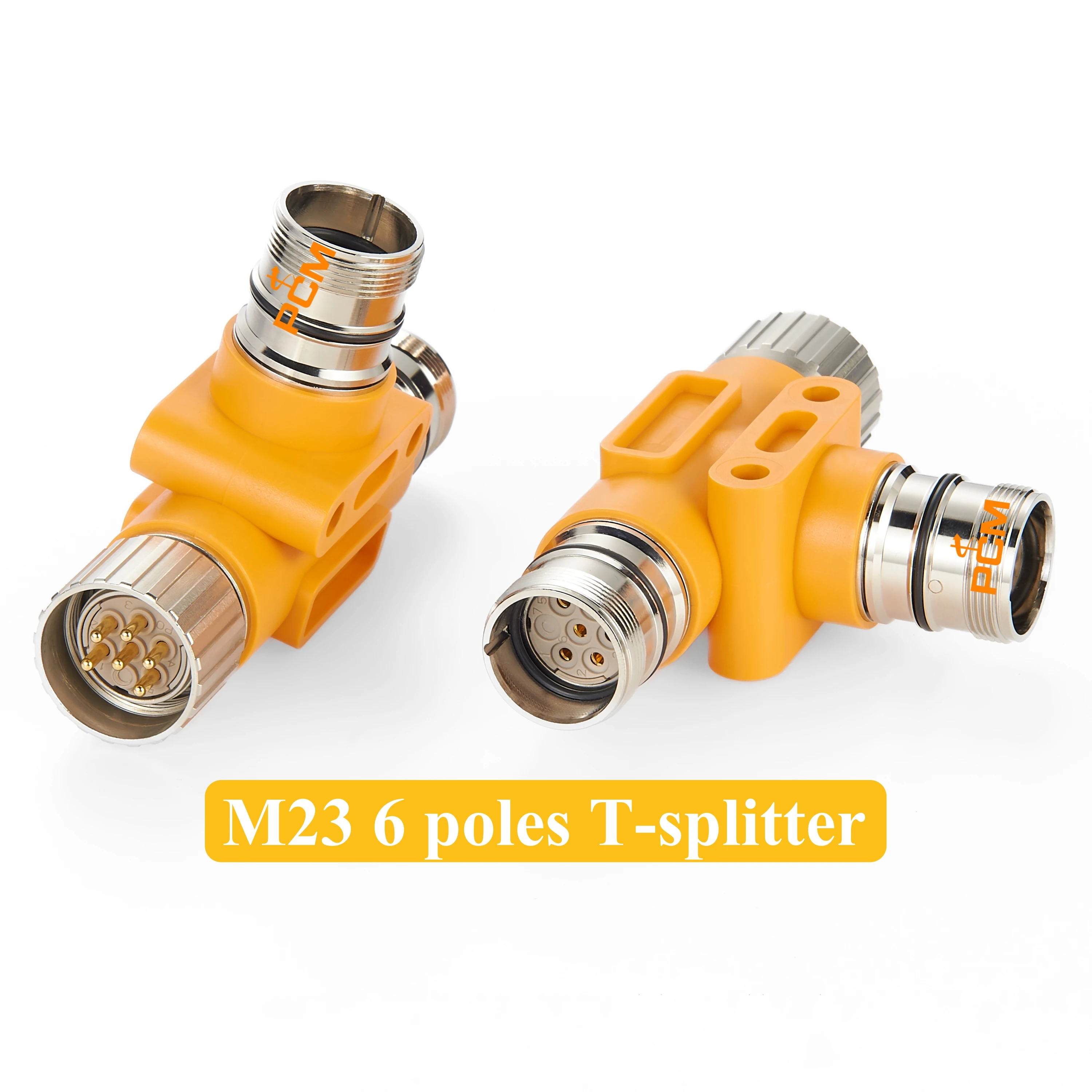 IP67 M23 6-pin Circular Connector Y T Splitter Power Supply for Sensor Actuator Servo Motor Encoder Baumer Sick Omron Heidenhain