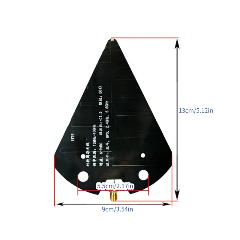 2024 New UWB Log Periodic Antenna 1300MHz-10GHz Widebands Logperiodic Antenna 6-9dB UWB Widebands Antenna