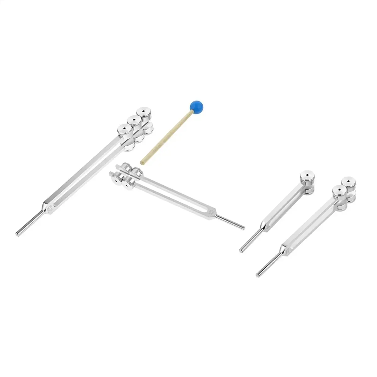 HHTL 4pcs/Set Tuning Forks 32/48/64/128 Hz with Hammer for Nervous System Testing Sound Healing Therapy Health Care