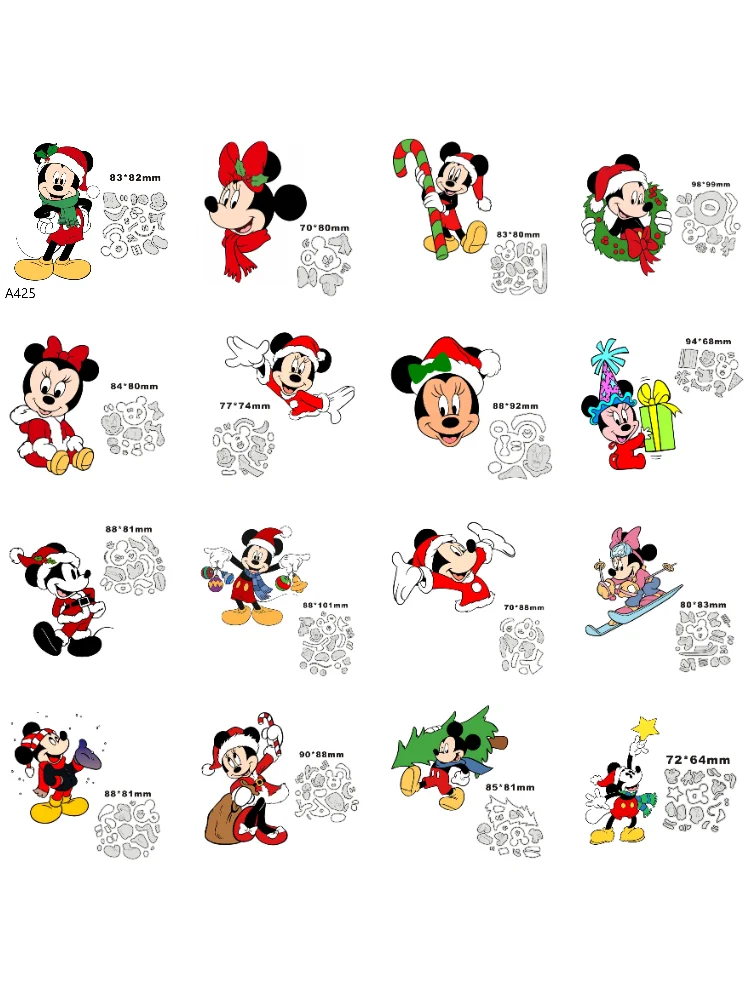 Disney Metal wykrojniki szablony Mickey Mouse dla DIY Album Scrapbooking znaczek karta papierowa tłoczenie 2022 nowy Die Cut