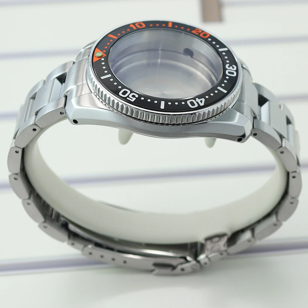 42mm Stainless Steel Watch Case Strap Set Sapphire Crystal For Seiko NH35 NH36 NH34NH38 4R36 Movement Modified Watch Accessories