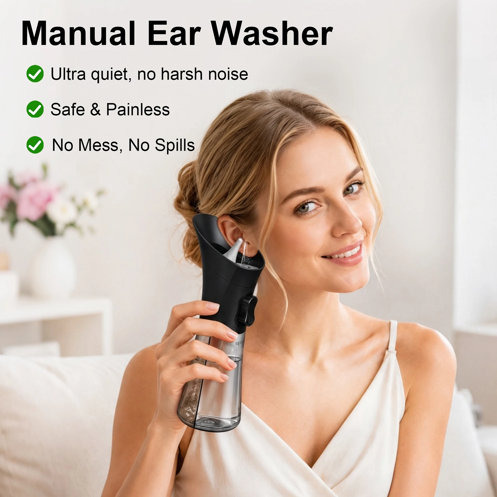 Ear Cleaner Ear Wax Removal Kit Professional Manual Ear Irrigation System，One-Hand Operation Home Use, Easy to Use