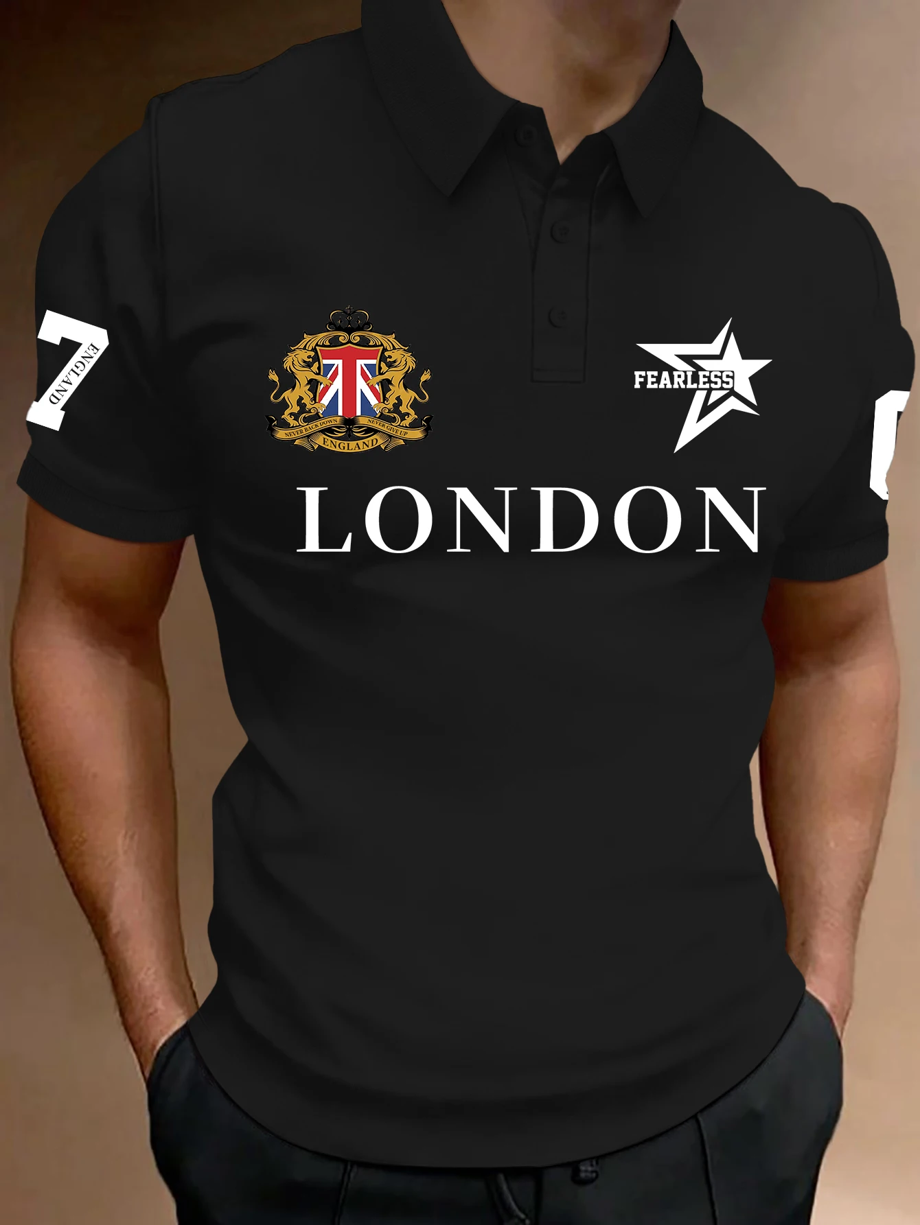 Vintage Fashion London - Camisa Polo Estampada de Moda para
