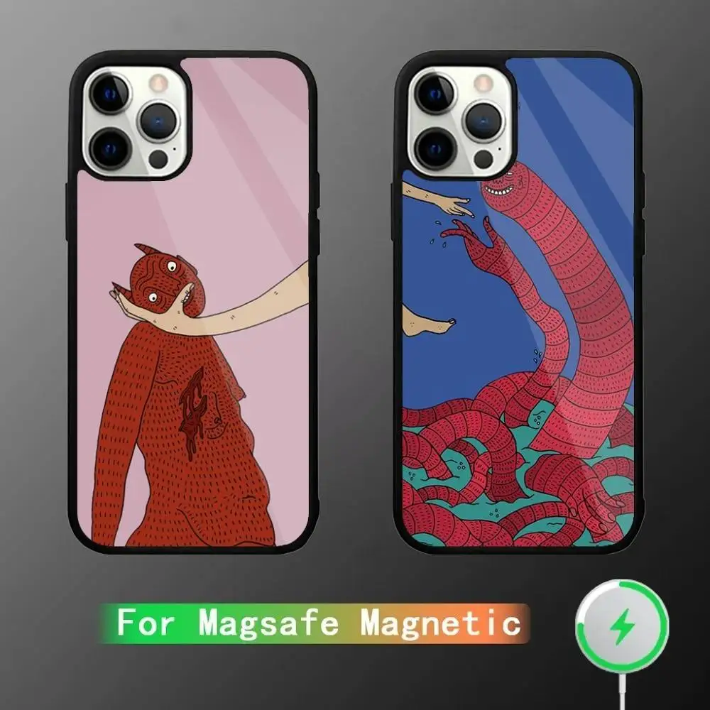 

Polly Nor Art Phone Case For iPhone 17,16,15,14,13,12,11,Pro,Max,Plus,Mini,SE4,E Magnetic Magsafe Wireless Charging