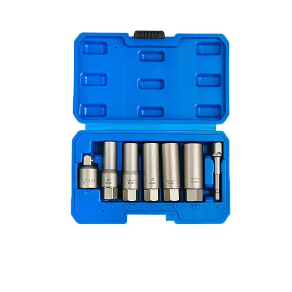 

7/11PCS Socket Wrench Deep Socket Set With Storage Box Locking Wheel Nut Bolt Stud Extractor Remover 3/8in Adapter