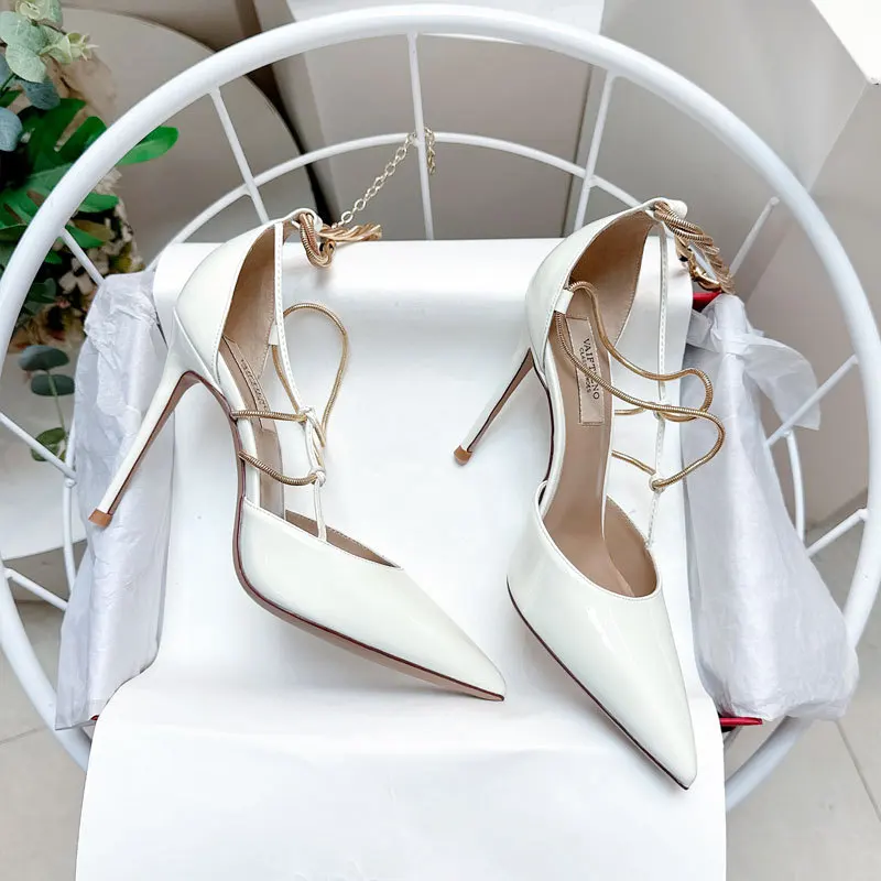 2024 New High Heels Slim high heels party shoes Chain high heels for women Sexy pointed sandals Sandals for women