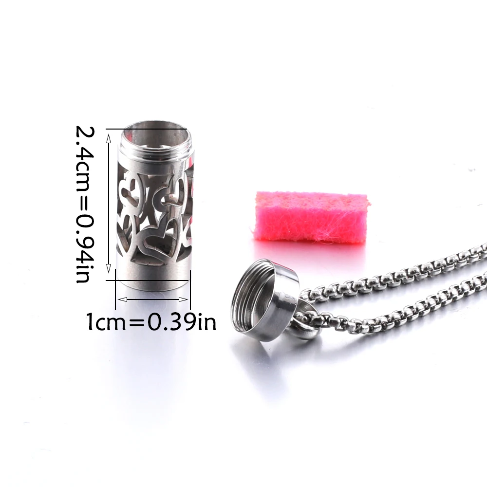 Strip Stainless Steel Aromatherapy Necklace Perfume Diffuser Essential Oil Diffuser Pendant Necklace Jewelry Accessories Pendant