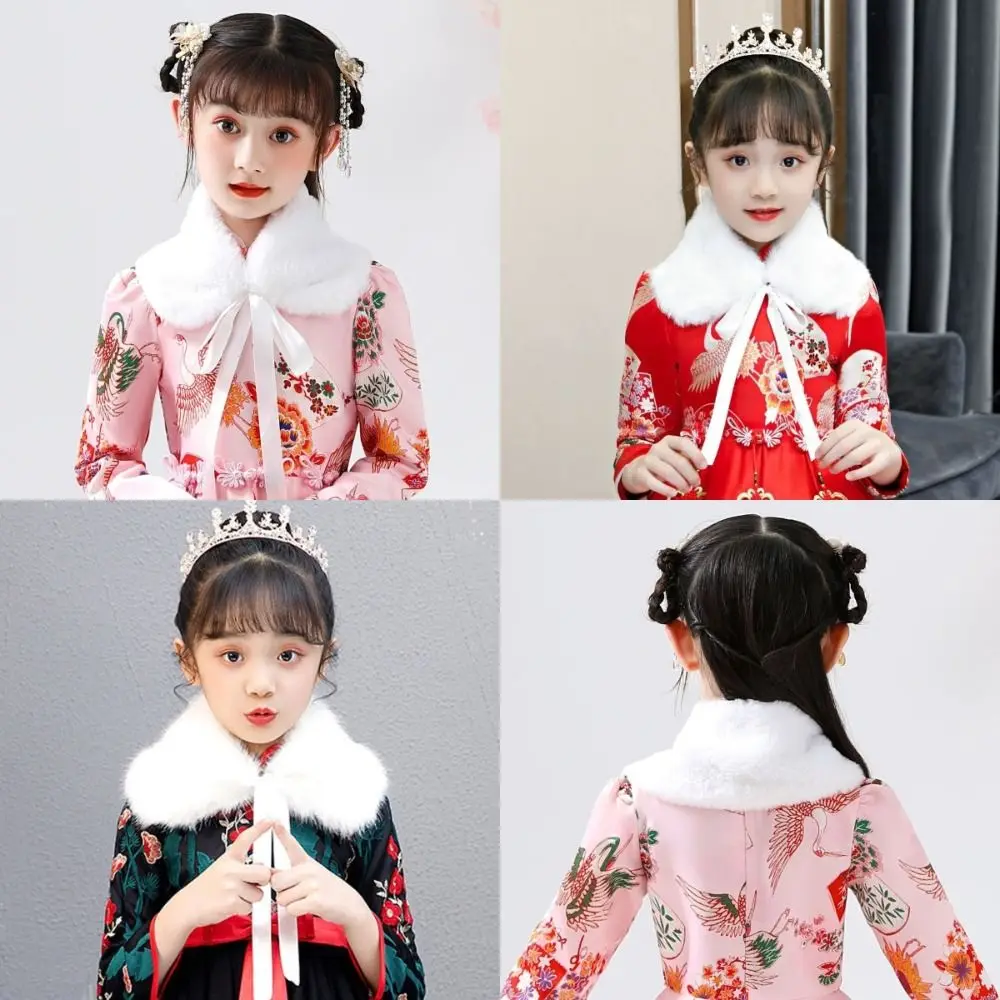 

Воротник принцессы из искусственного меха, теплый мягкий утолщенный белый воротник из искусственного меха, ветрозащитный белый флисовый шарф, накидка, подарок на Новый год