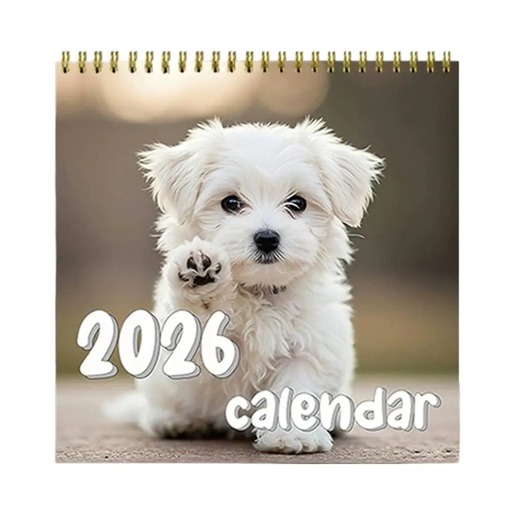 

2026 New Dogs Calendar - Year Monthly Planner Agenda Schedule Organizer Wall Calendar Decoration Funny Party Gifts For Friends