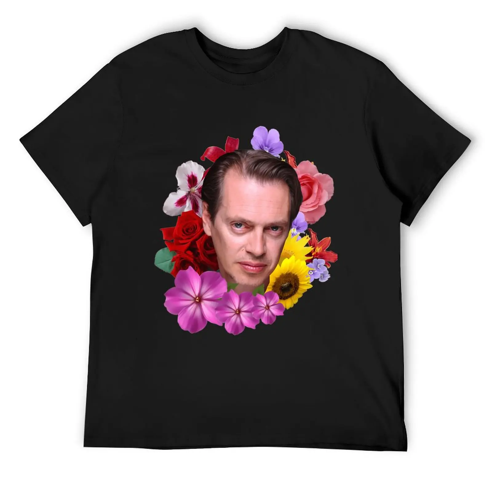 Steve Buscemi - Floral T-Shirt vintage t shirts sweat anime shirts men