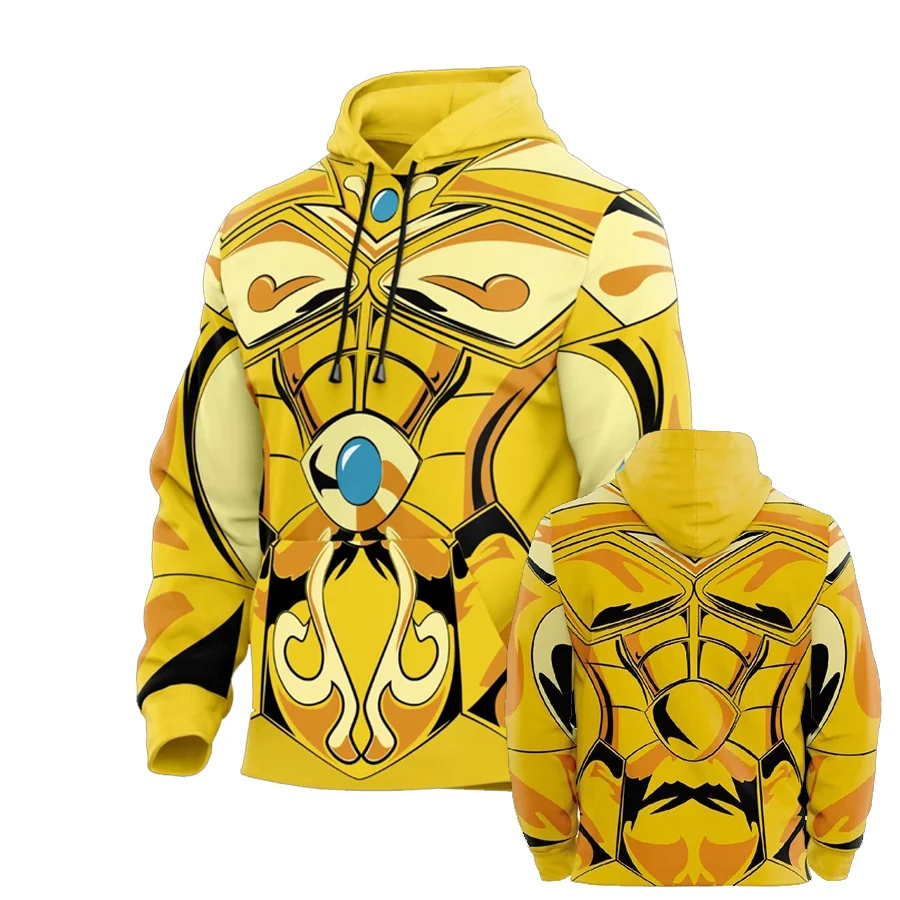 New Men's 3D Saint Seiya Saga Print Cosplay Armor Hoodies Anime Sweatshirt Unisex Streetwear Pullover Fall Winter Tracksuit Coat