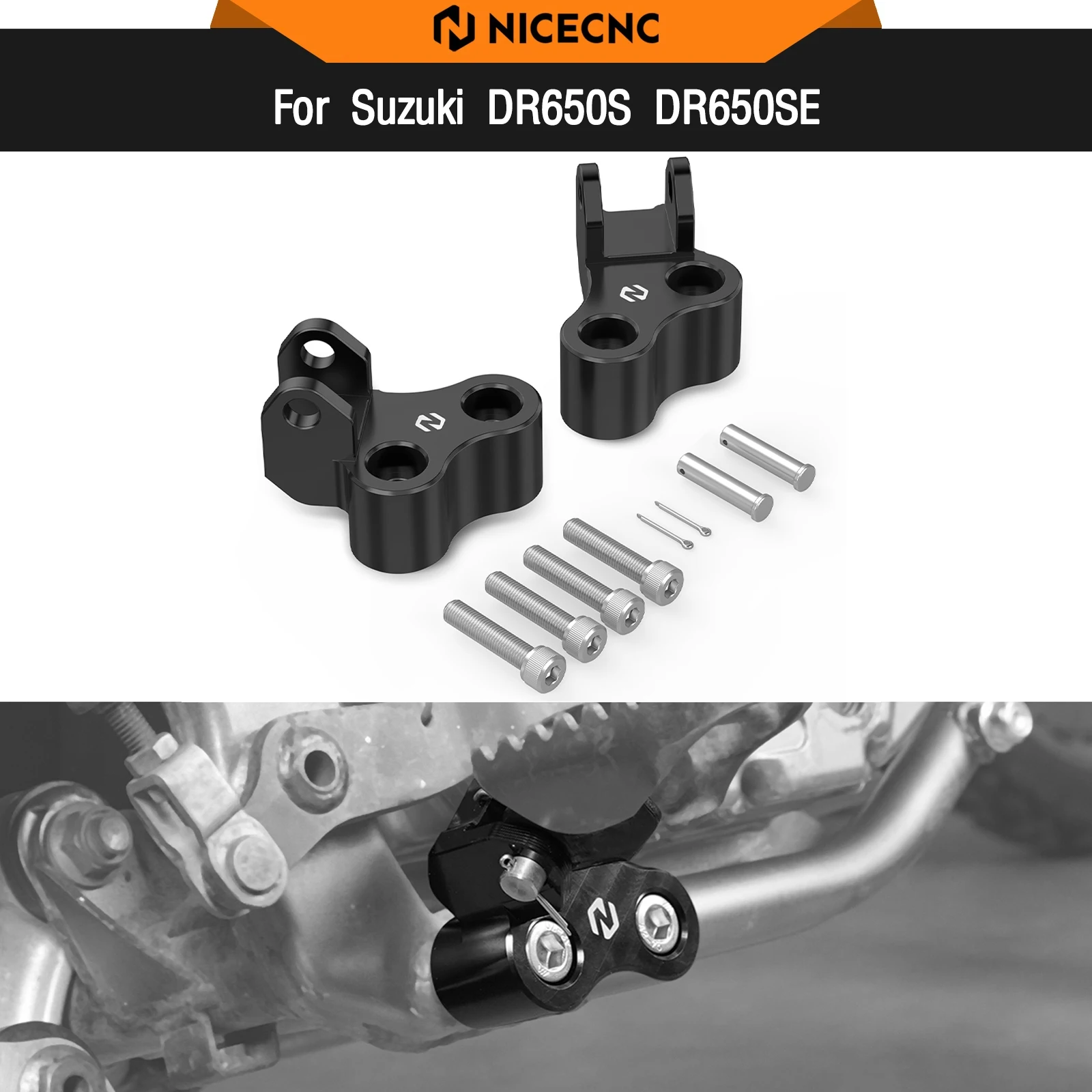 

For Suzuki DR650S DR650SE DR650S/SE 1996-2024 1.5" Lowered Footpeg Bracket DR 650 S DR 650 SE DR650 S DR650 SE DR 650 S SE