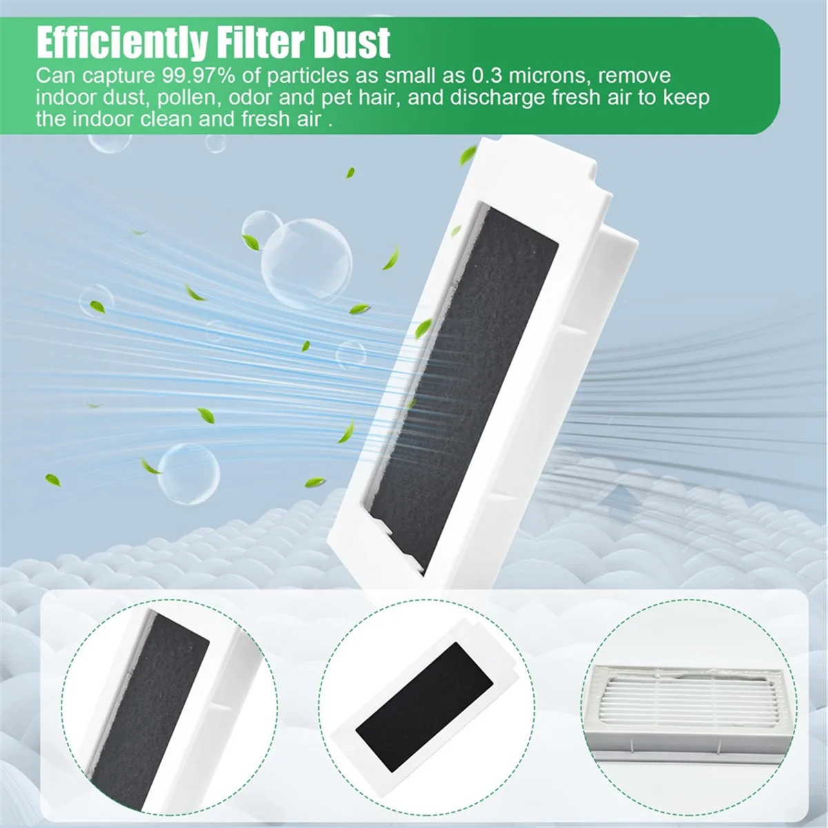 ECOVACS DEEBOT T30 Pro 옴니 로봇 진공 청소기용 교체 부품 액세서리 세트: 먼지 봉투, 사이드 브러시 필터