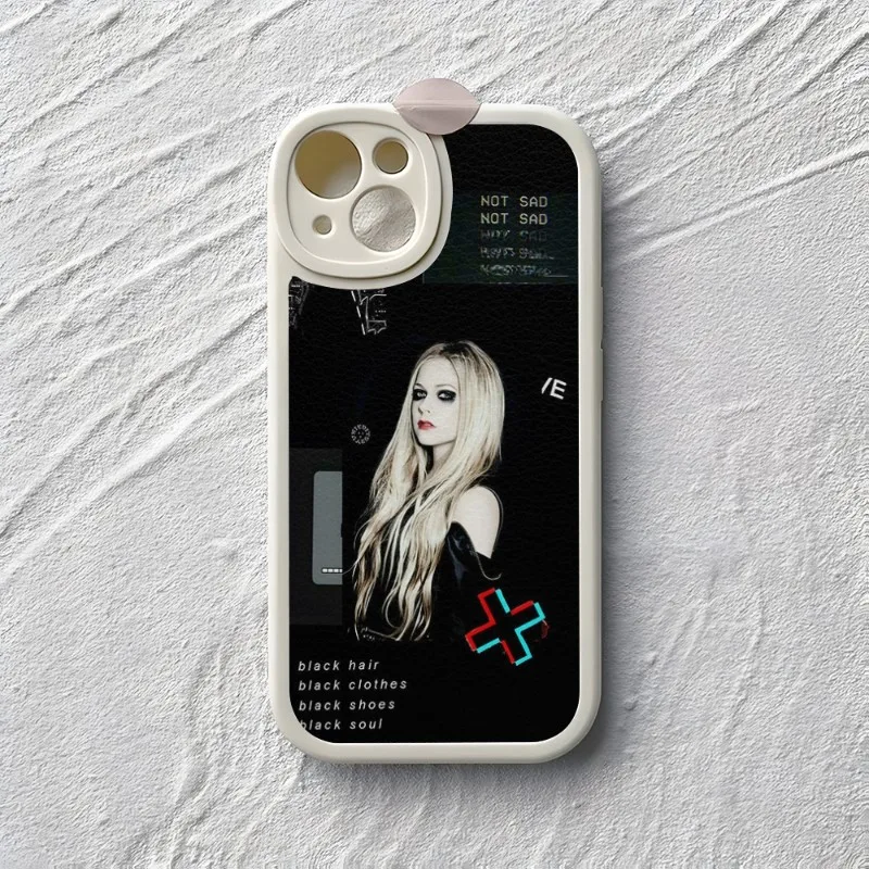 Singer Avril Lavigne Phone Case For Iphone 14 13 12 Pro Max 11 Mini X Xr Xs 7 8 Puls Lambskin Silicone Cover