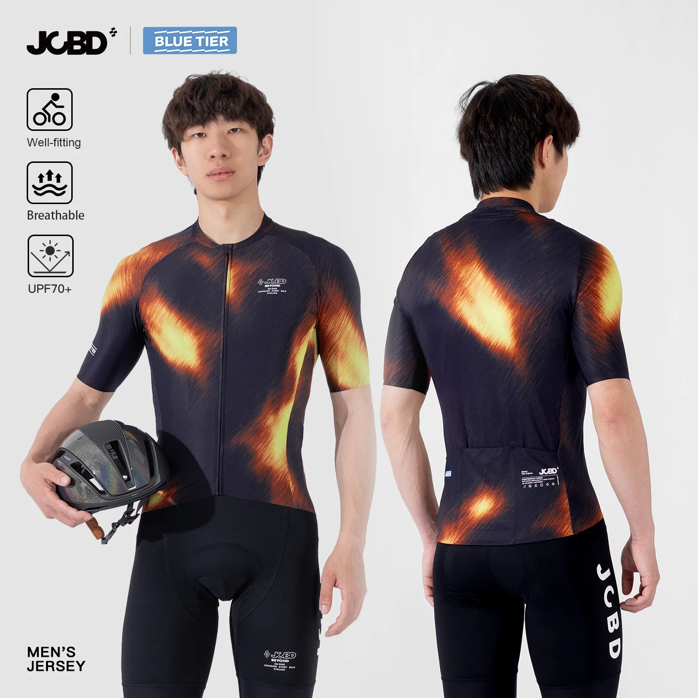 

JCBD Men's Cycling Jerseys Summer Short Sleeve Shirt Lightweight Reflective Elastic Breathable Jersey MTB Road Bicycle Clothing