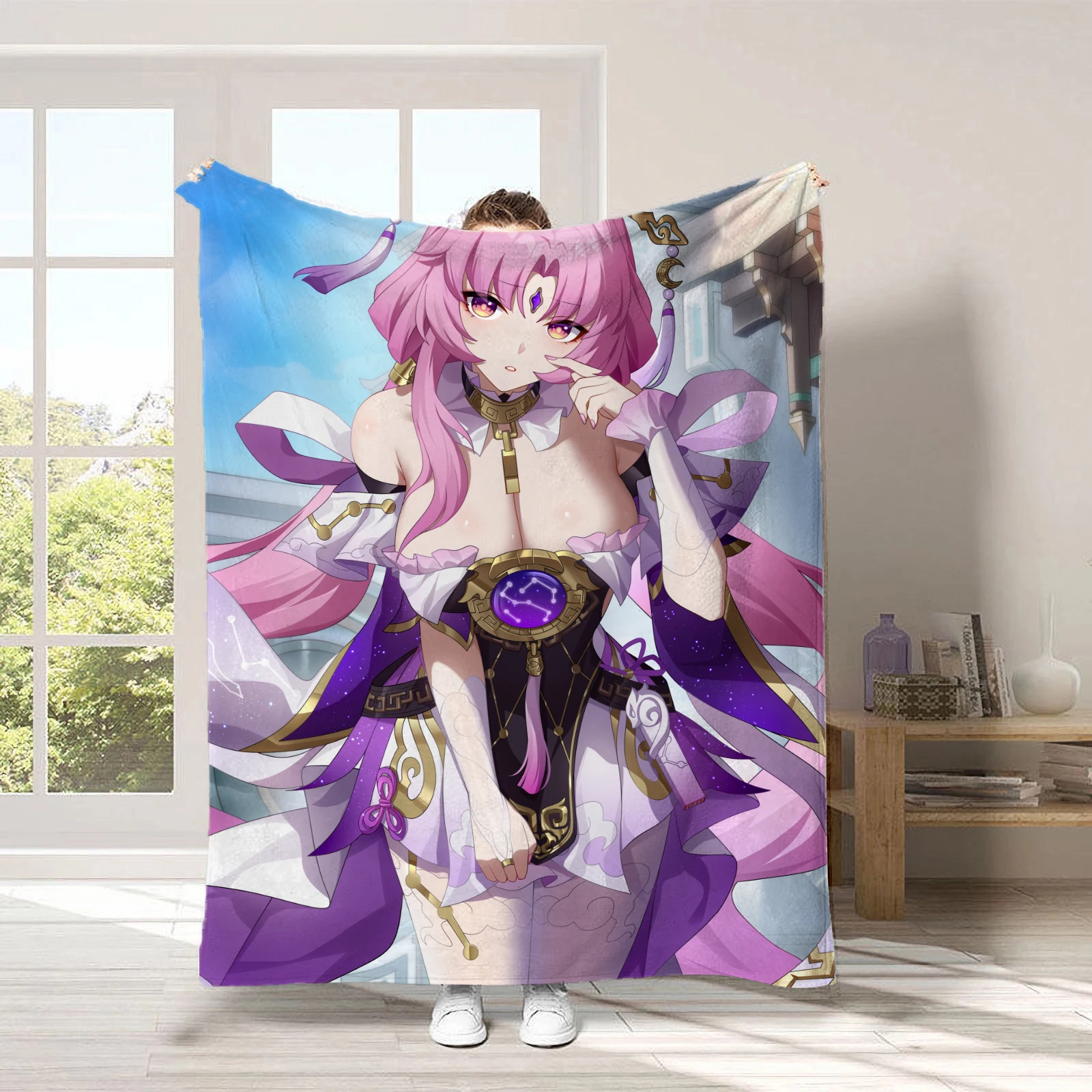 Custom Fu Xuan Blanket Personalized Digital Printed Throw Flannel Sofa Cover All Season Warm Nap Gift for Game Fan Gamer