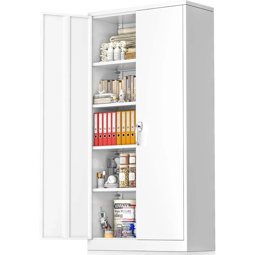 

Storage Cabinets, 72" Steel Locking Cabinet with Doors and 4 Adjustable Shelves, Tall Tool Cabinets Lockable File Cabinet