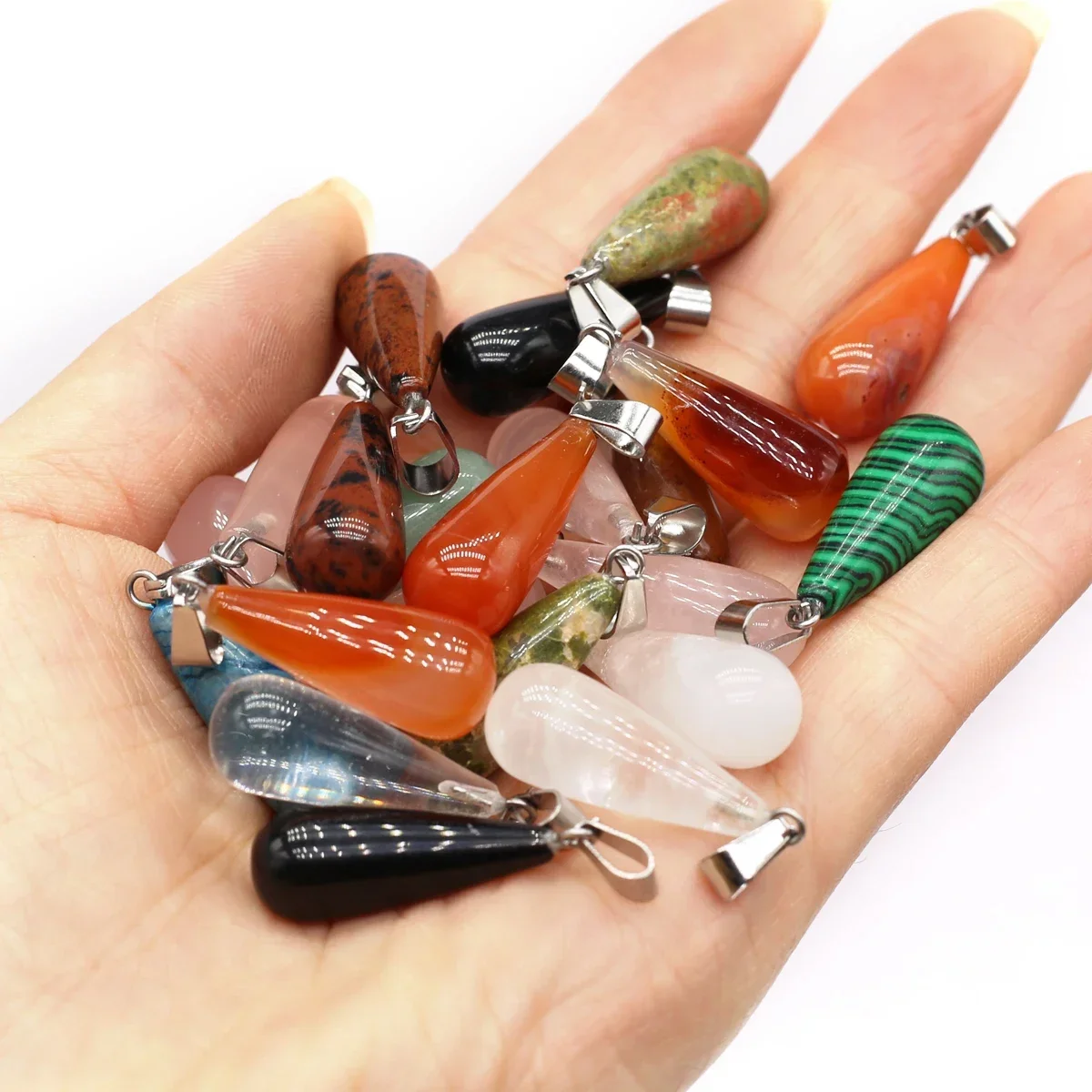 

Natural Stone Gemstone Baseball Bat Fine Women Earrings Pendant Christmas Gifts Jewelry Making DIY Necklace Accessories 25x10mm