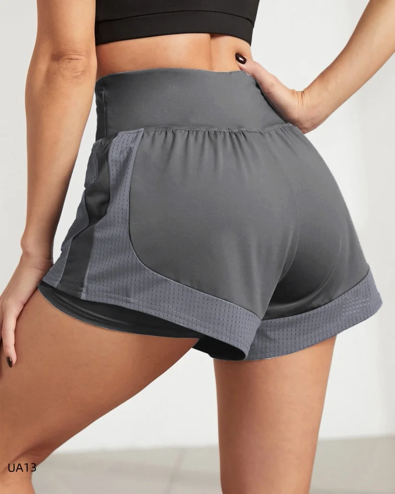 

Summer Color Block Mesh Tennis Skirt for Women High Waist 2 in 1 Skorts Quick Dry Anti Slip Liner Gym Running Training Shorts