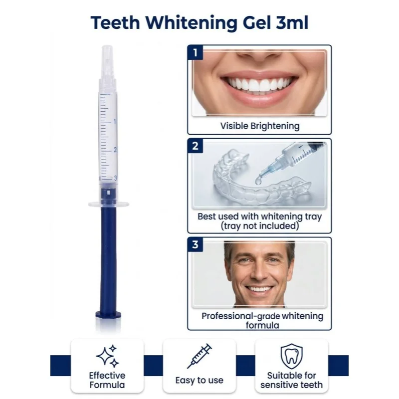 35% CP Teeth Whitening Gel Syringe 3ml Carbamide Peroxide Dental Bleaching Gel for Clinic Cold Light Whitening Use 10/20/50pcs
