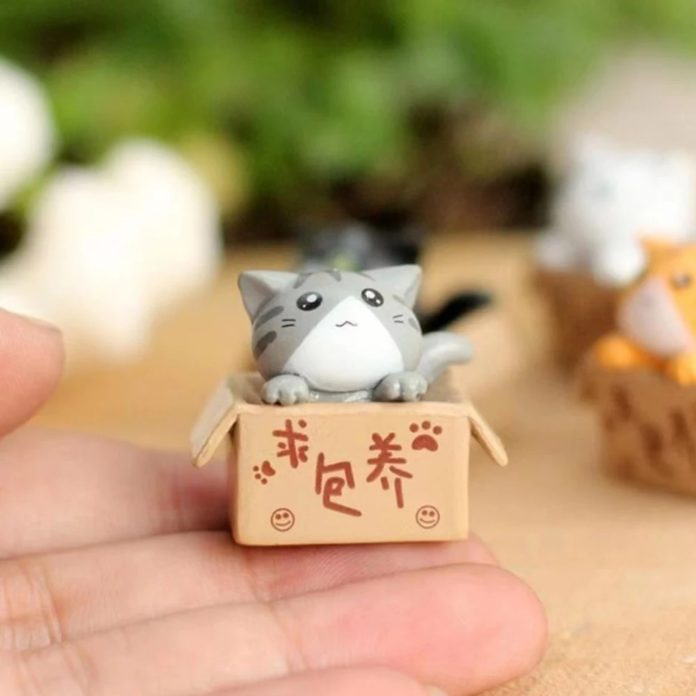 1/4Pcs Kawaii Mini Cat Ornament Garden kitten statue Gift Kids Children Baby Room Decoration Toy Miniature Figurines Home Decor