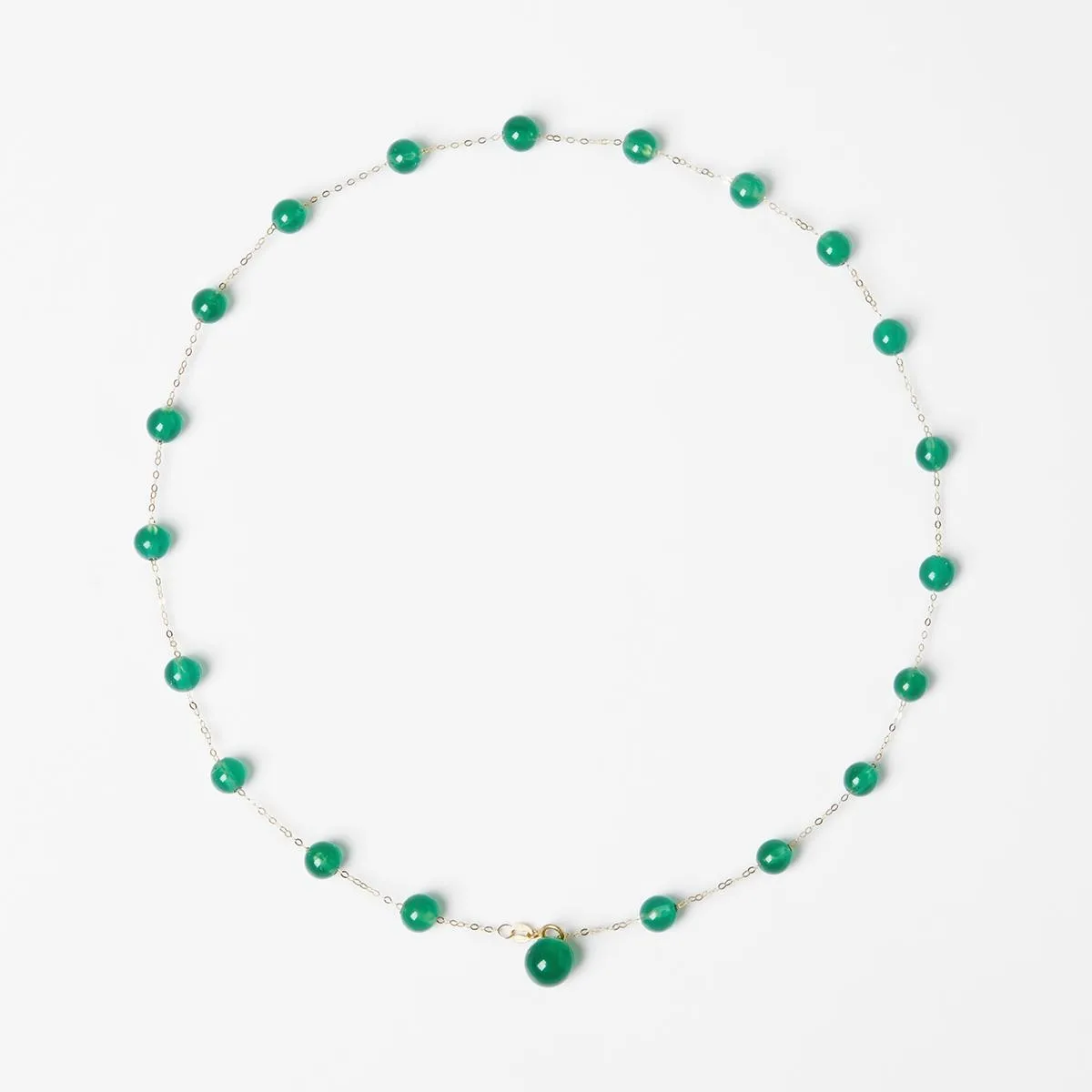 

Original Design 18K Gold Natural Green Agate Necklace Pendant AU750 Fine Jewelry Anniversary For Women X677