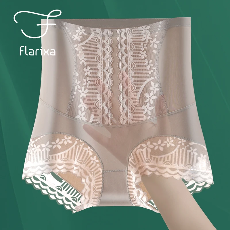 Flarixa Summer Ice Silk Panties for Women\'s High Waist Shaping Panties Postpartum Tummy Control Hip Lift Panty Body Shaper Pants