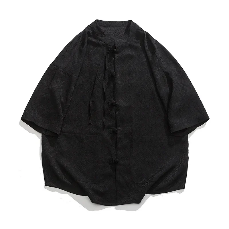 Chinese Style Plus Size Hanfu Men Clothing Vintage Casual Shirt Summer Ethnic Style Short Sleeve Oversize Mens Shirts Coat Y2k