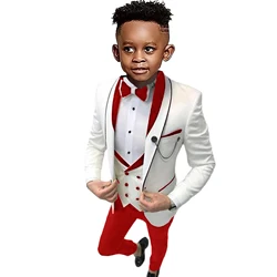 3-14 Years Four Pieces Formal Suits Set Toddler Outfit Suit Set For Boys Children Wedding Guest Classic Smart Tuxedo Pantsuit