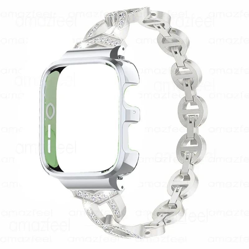 สําหรับ Huawei Watch Fit 3 สร้อยข้อมือเพชรสําหรับ Huawei Watch Fit 3 สายคล้องโลหะสําหรับ Huawei Fit 3 Watchband กรอบ