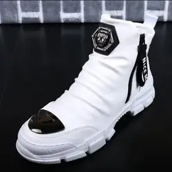 Best quality brand Breathable mesh Step shoes Men casual shoes printed designer fashion Classic high top shoe with size 38-44