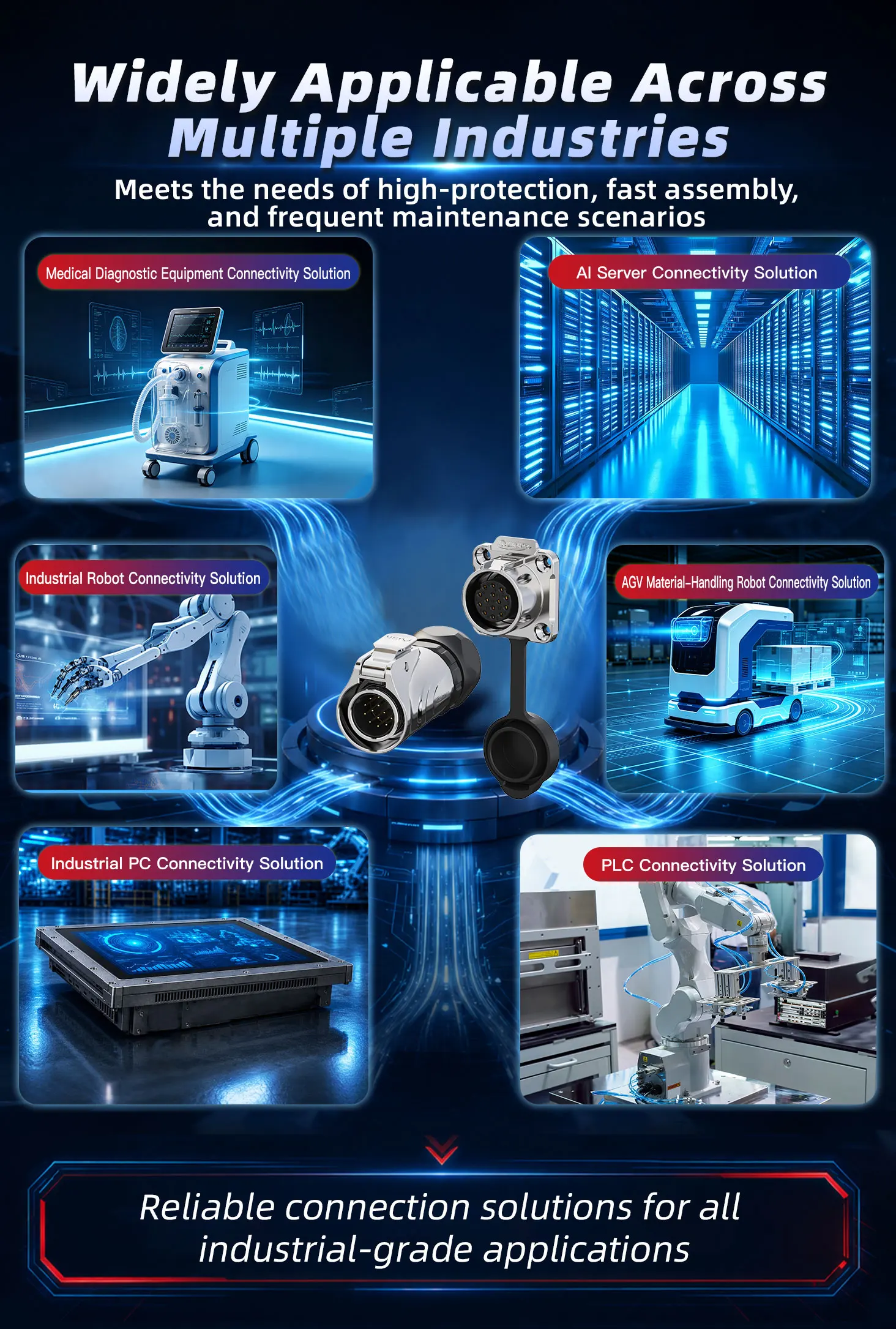 CNLINKO LP20 2-14-poliger, metallgeschirmter, wasserdichter Steckverbinder IP68 20A 500V, Lötanschluss, runder Stecker & Buchse für 5G-Basisstationen – Detail 7