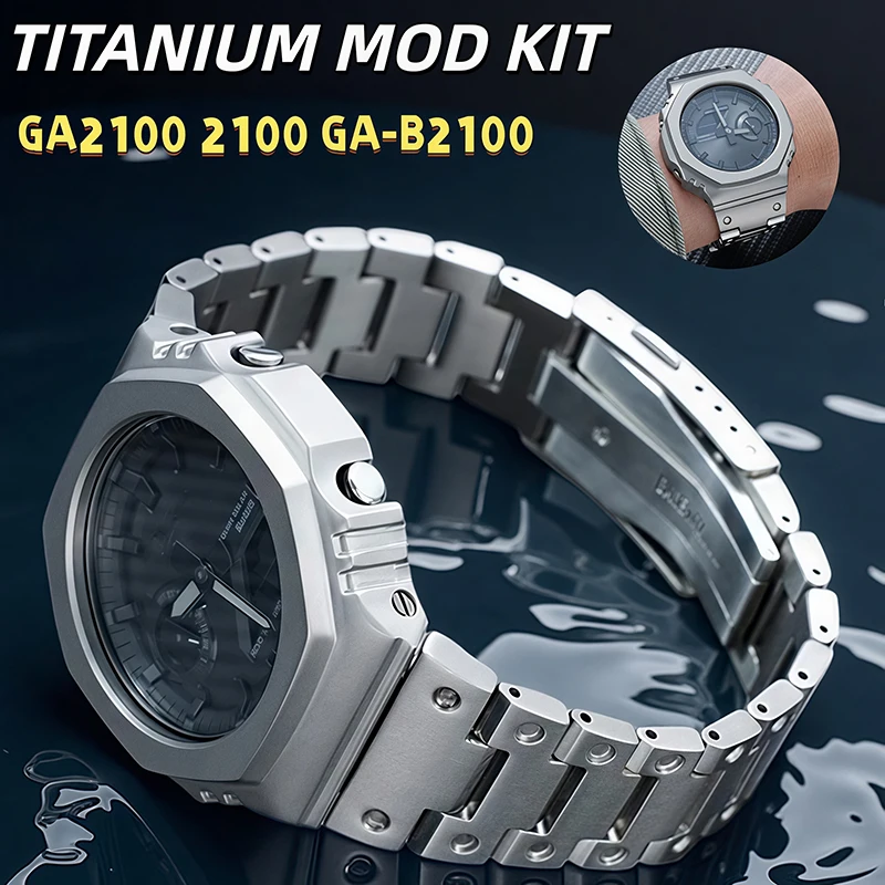 Titanium/Watch/Case/+/Bracelet/For/G-shock/Casioak/GA-2100/2110/GA-B2100/Upgrade/Watch/Parts/|/GA2100/Replacement/Accessories